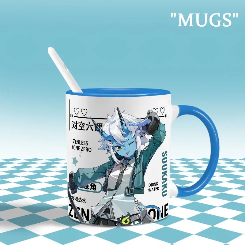 Anime Zenless Zone Zero Cosplay Billy The Kid Ellen Joe Ben Bigger Corin Cup Ceramic Print Coffee Milk Tea Juice Mug Gift Cups