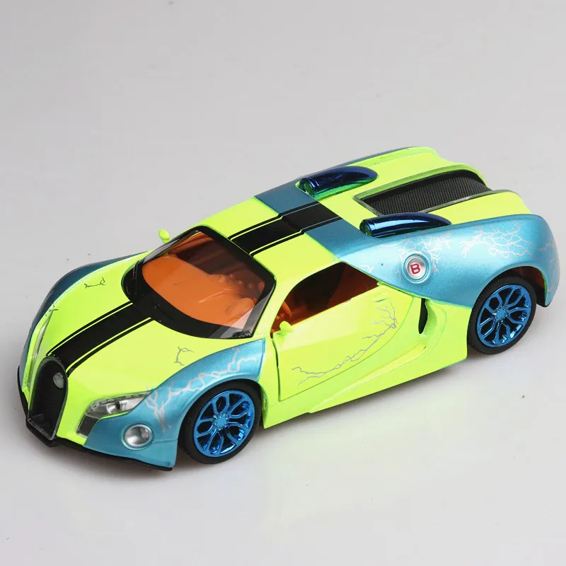 Bugatti Veyron Super carro esportivo para crianças, brinquedo de corrida Diecast, modelo puxador, colorido, A125, 1:32, menino