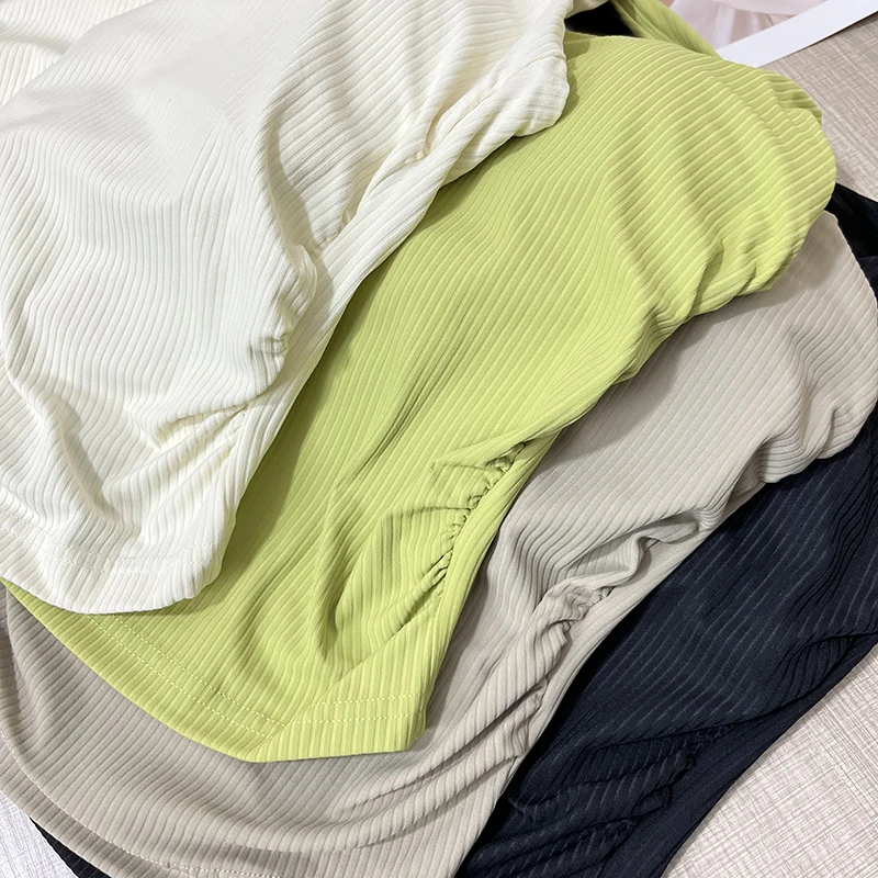 Nahtloses Damen-Sporttop mit Neckholder-Ausschnitt, einteiliger Beauty-Back-Sport-BH, kleiner Träger-BH, Yoga-Oberteil mit Brustpolster – Detail 13
