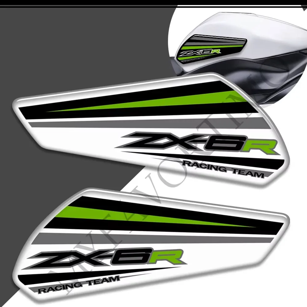 Motorcycle For Ninja ZX6R ZX-6R ZX 6R Protect Tank Pad Gas Fuel Oil Kit Knee Fairing 3D Stickers Decals 2017-2021