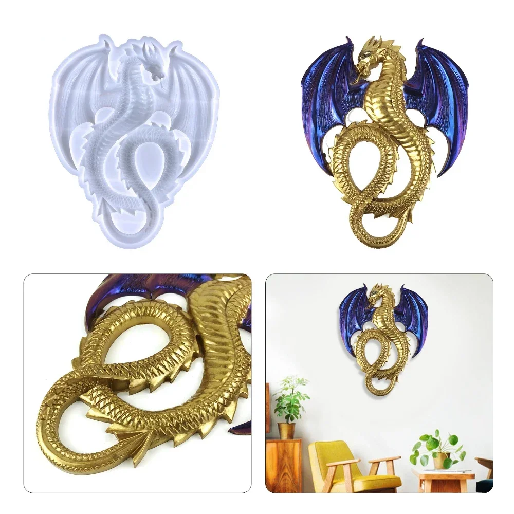 

3D Dragon Silicone Mold Epoxy Resin DIY Craft Supplies Wall Hanging Door Decor Desktop Art Unique Gift Idea Home Decor