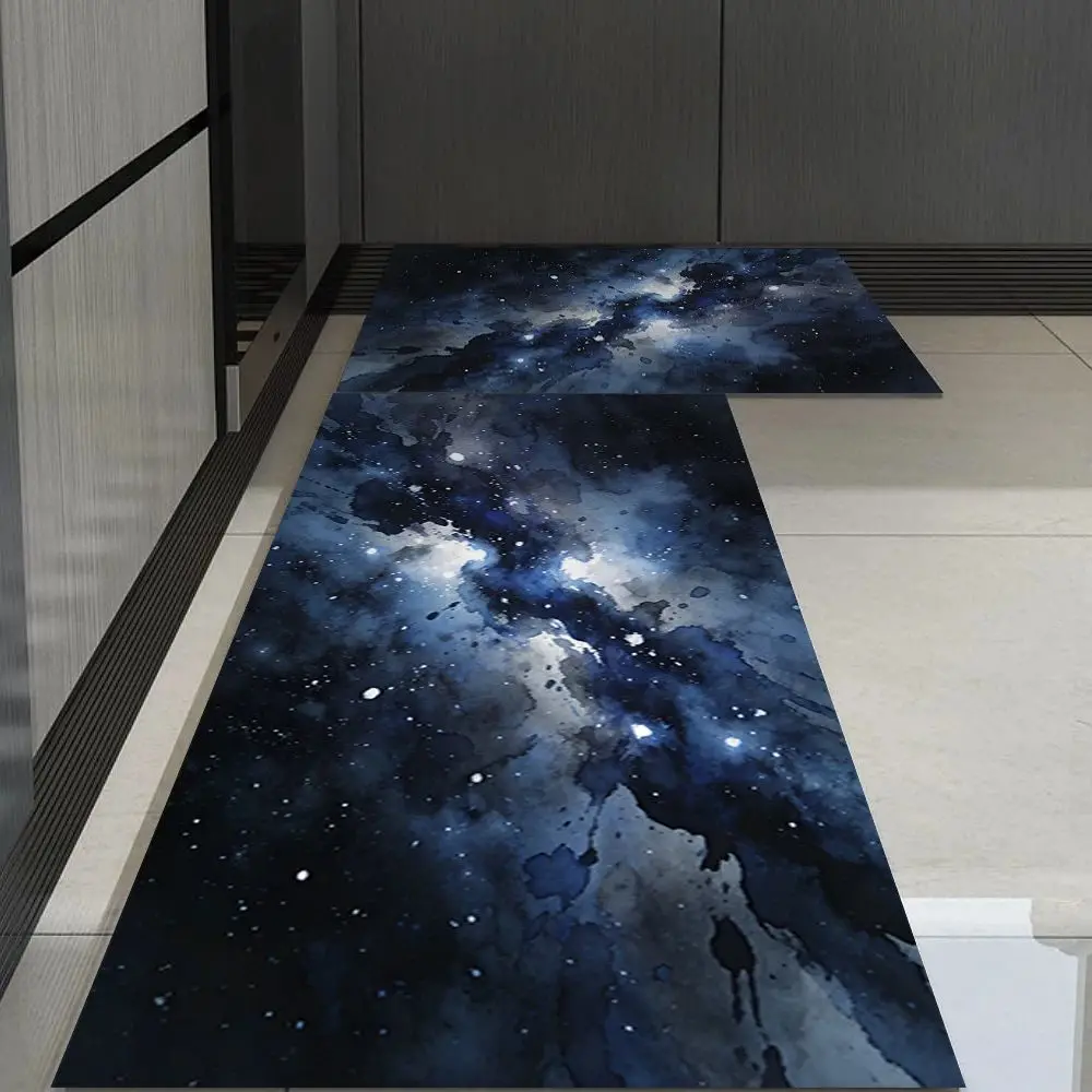 VIKAMA Modern Kitchen Coffee Table Mat Watercolor Non-slip Foot Mat Door Mat Absorbent Draining Mat 60X90CM Bathroom Mat