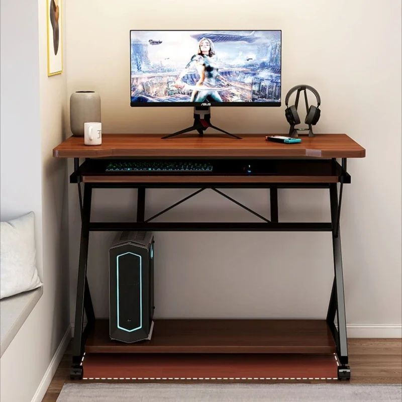 Small Computer Desk for Small Spaces Writing Table with Stand Keyboard Tray Monitor Storage for Home Office, Laptop Desk