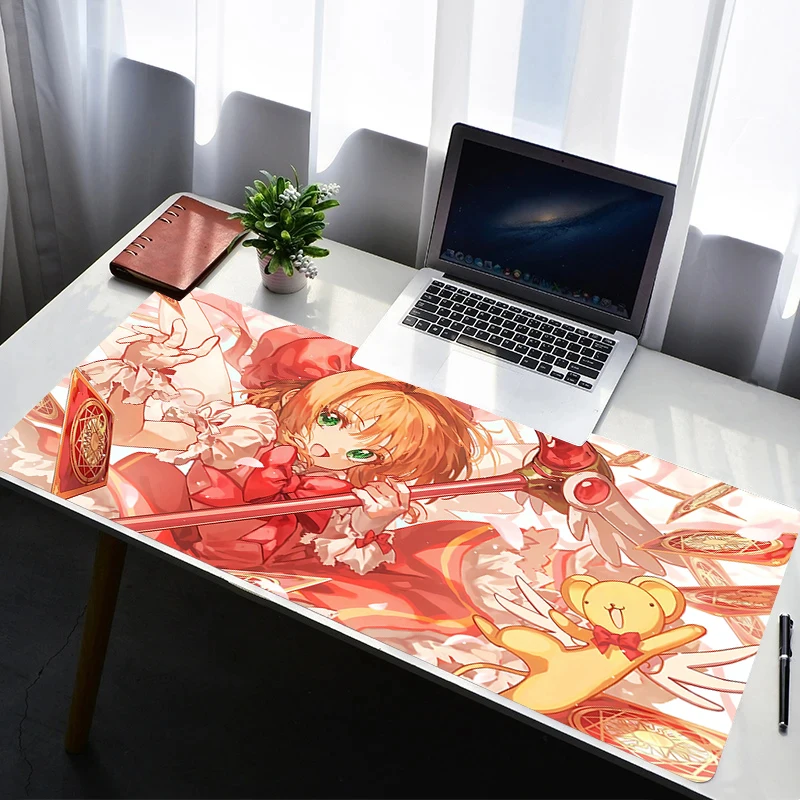 

Mouse Pad Laptop Rubber Extended Desktop Mat Computer Gamer Mousepad PC C-card Captor Sakura Gaming Accessories HD Keyboard Pad