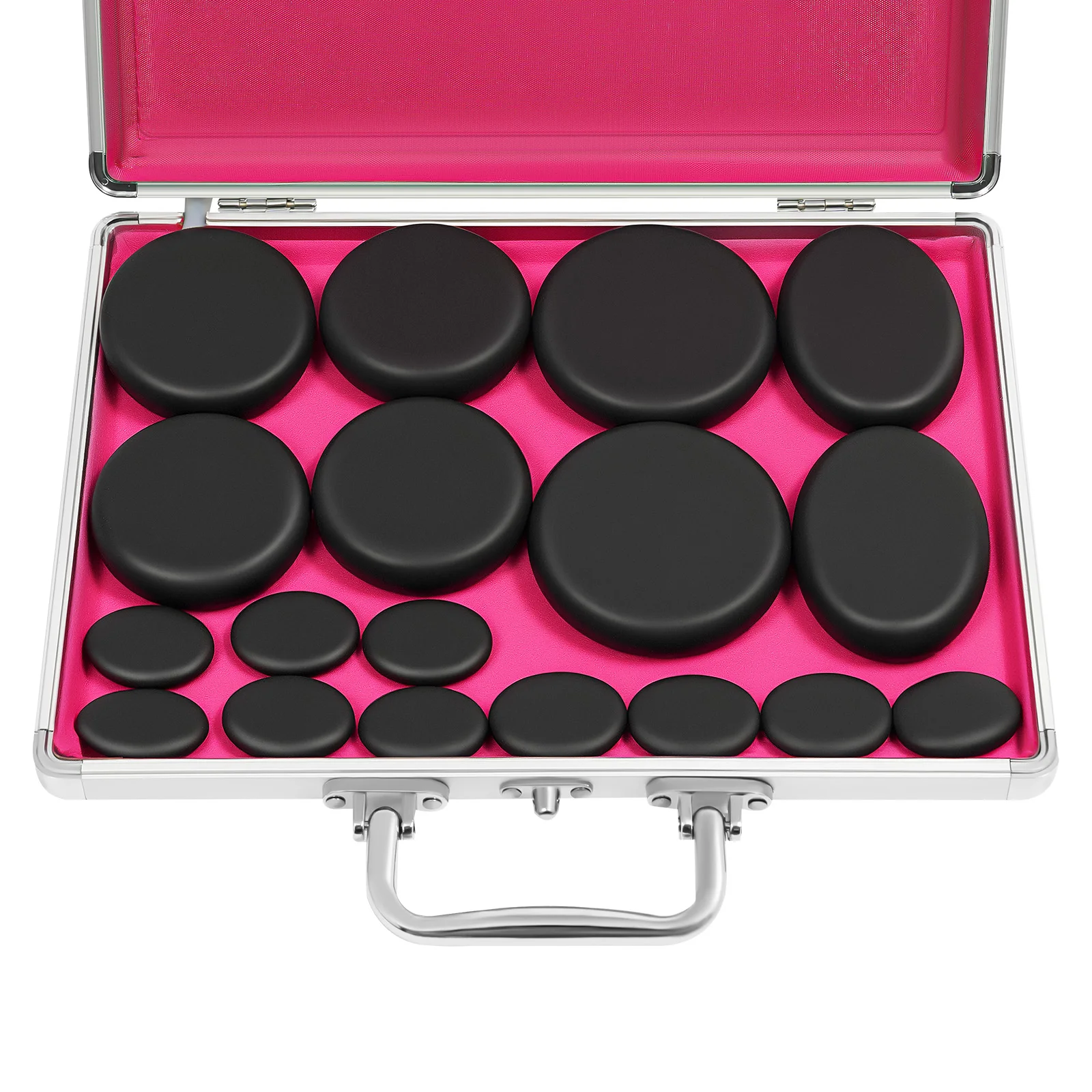 Kit de pedras vulcânicas de pedra de massagem quente portátil rock spa oleado saúde e fitness basalto lava kit de massagem de pedra quente 16 peças