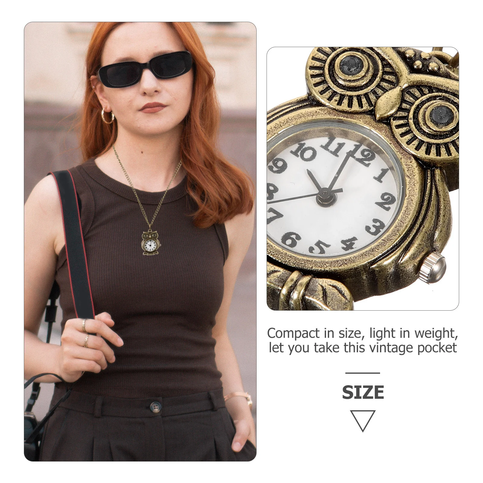 ساعة جيب على شكل بومة عتيقة للجنسين، قلادة ديكور كلاسيكية ميكانيكية رقمية للرجال والنساء