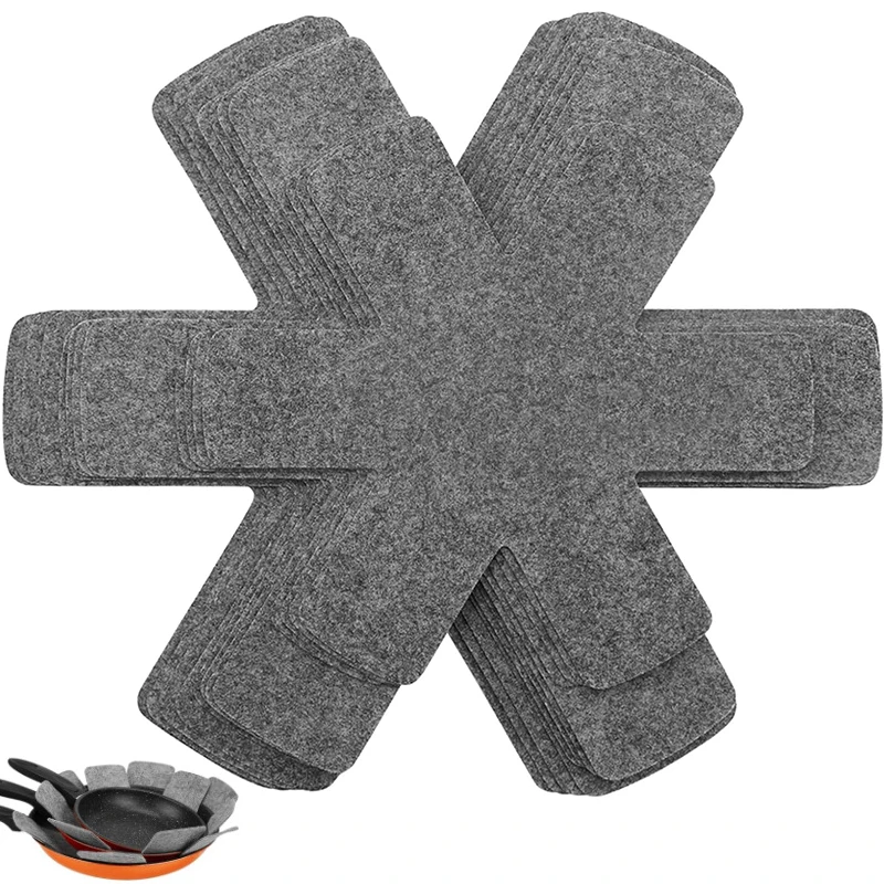 12Pcs Pot and Pan Protectors 3 Different Sizes Felt Pan Protectors Kitchen Cookware Dividers Pads Pot Separators Pads JT478