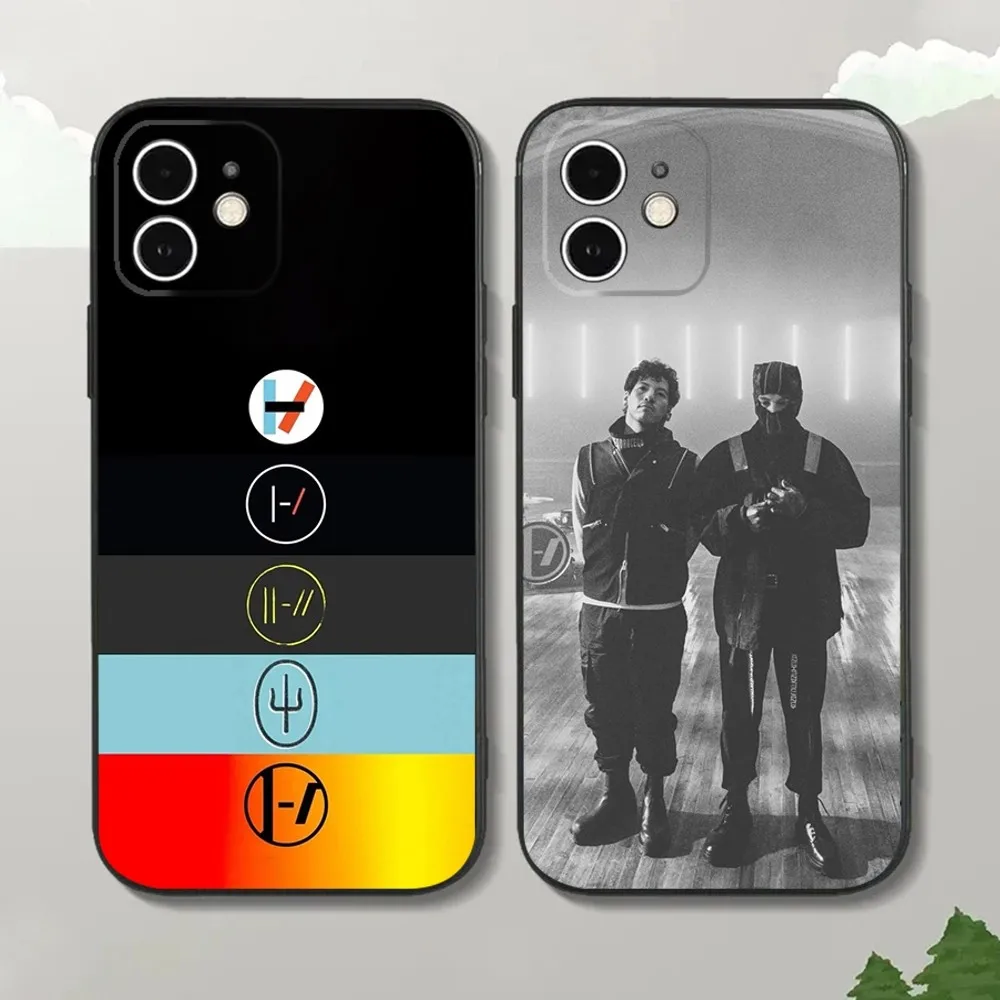 T-Twenty one pilots Phone Case For iPhone15,14,13,12 Mini 11 Pro XR,X,XS,MAX 7,8 Plus Silicone Cover Soft Black