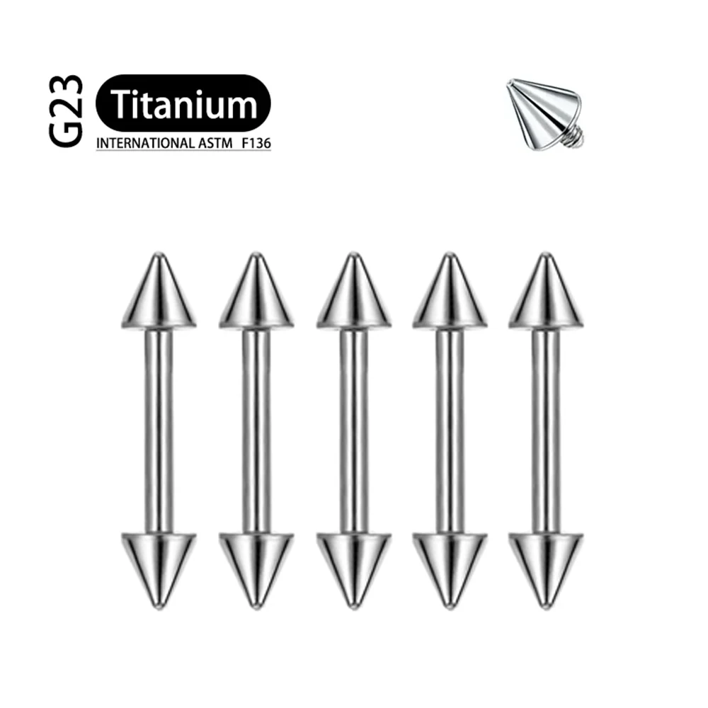 5 Stücke Implantat Grade F136 Titan Gothic Spike Labret Tragus Helix Bar Lip Bar Ringe Stud Knorpel Ohr Piercings Körperschmuck – Detail 12