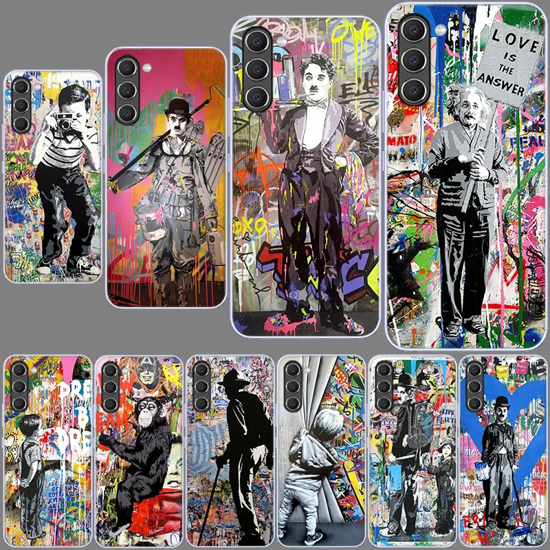 Banksy Graffiti Art Abstract Phone Case for Samsung A54 A14 A24 A34 A17 A37 A57 A55 A35 A25 A15 A13 A23 A33 A53 A07 A05S A04S A0