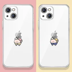 Funny Matchstick Men Clear Couple Phone Case For iPhone 16 15 14 13 12 11 Pro Max Mini XR SE 15 Plus Paired Covers Fundas Shells