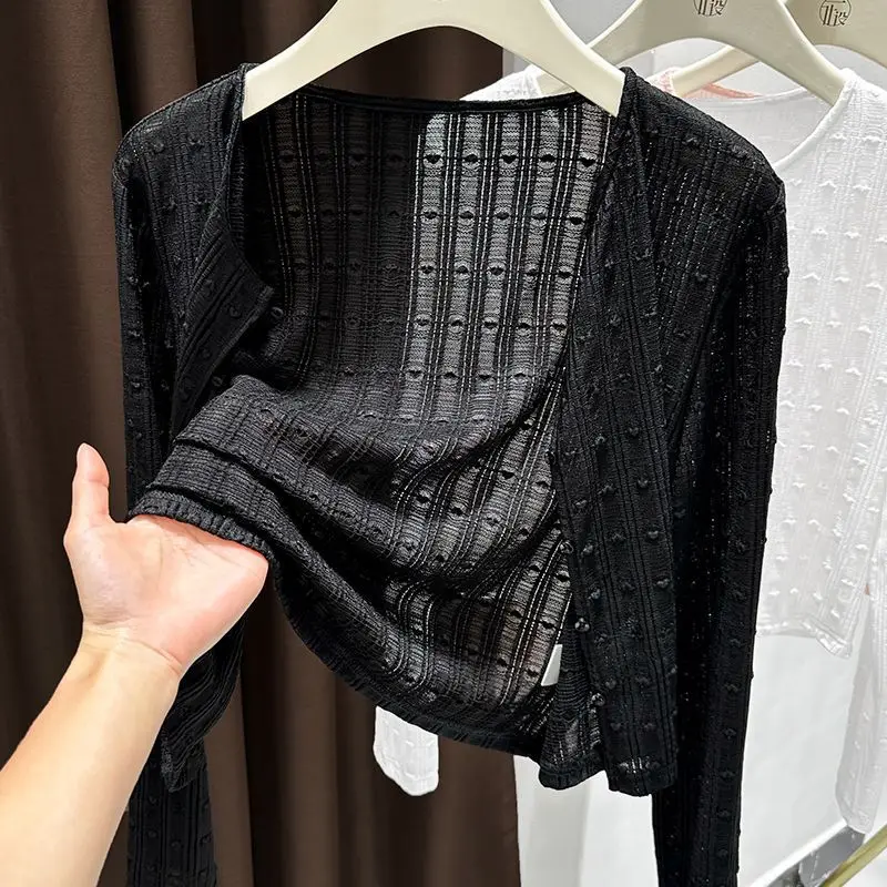 

plus Size Ice Silk Lace oulder awl Women's Summer Lightweight Air Conditioner Cover up Cardigan with Strap Dr Outerwear