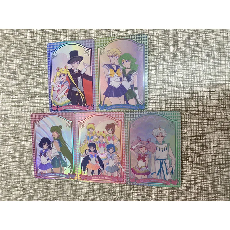 Goddess Story Anime ACG DIY Laser Flash Card Tsukino Usagi Hino Rei Mizuno Ami Toys For Boys Christmas Birthday Present