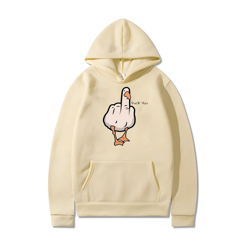 Funny Duck You Print Hoodie Men Women Harajuku Hip Hop Hooded Sweatshirts Fashion Casual Oversized XS-3XL Loose Pullovers