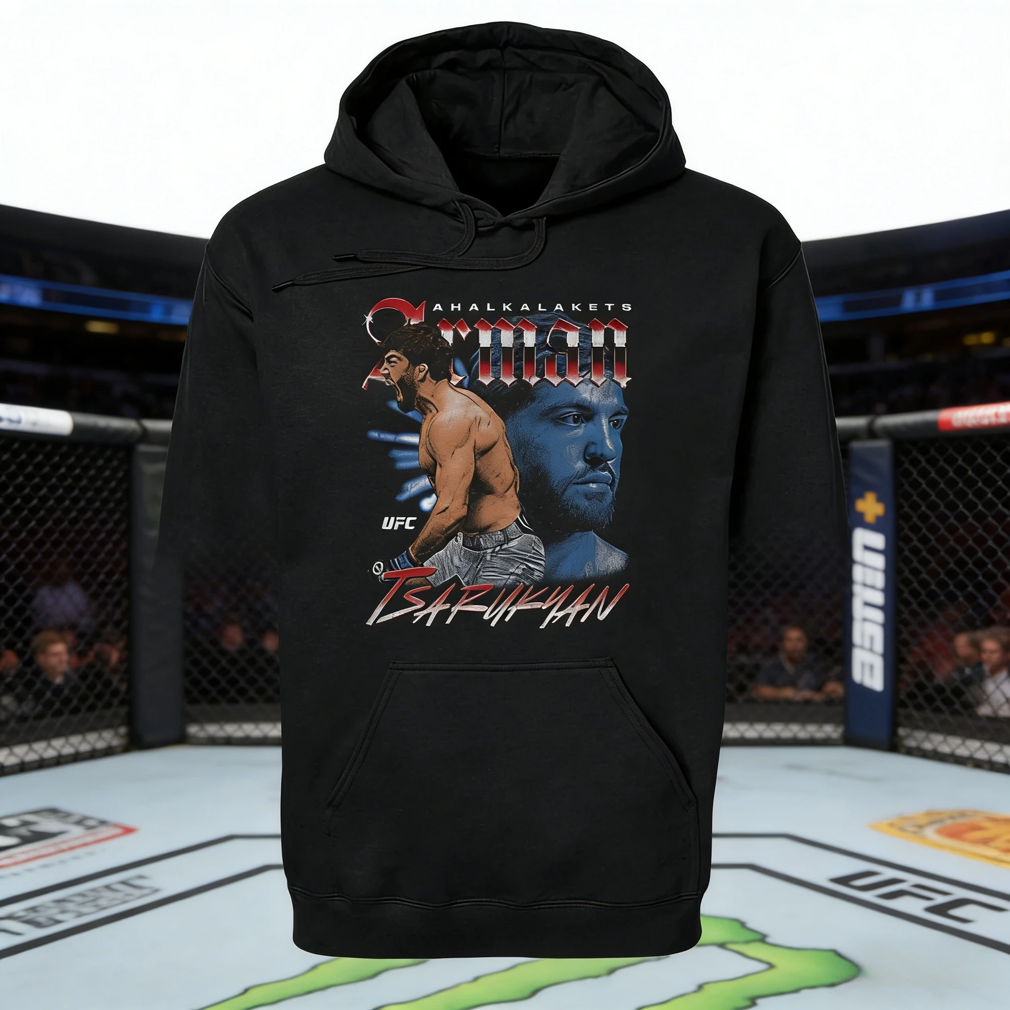 2026 秋冬 UFC アルマン・ツァルキヤン コンバット グラフィック パーカー 女性ファッション ルーズ カジュアル コットン 暖かい スウェットシャツ ユニセックス コート