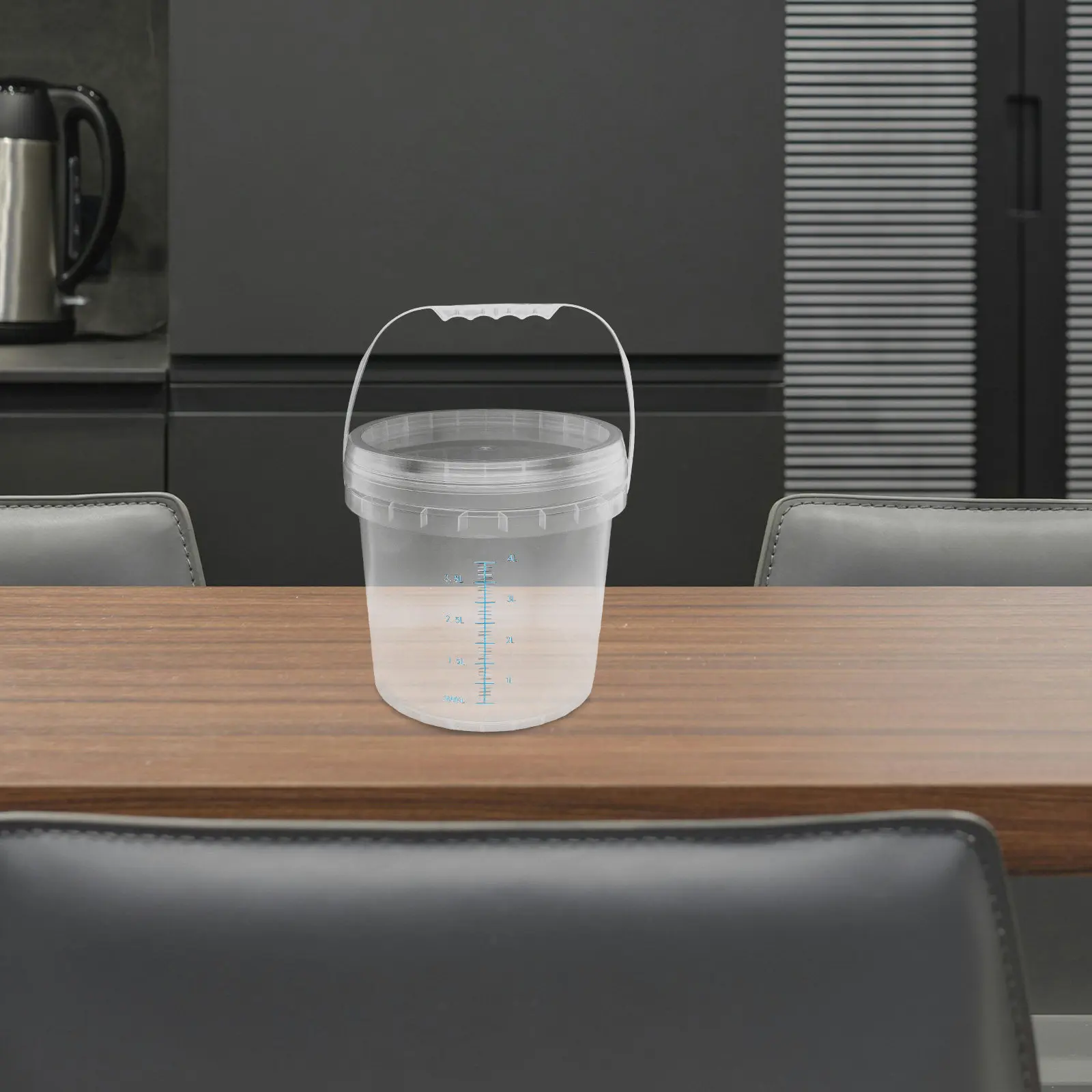 Thickened Plastic Measuring Bucket Clear 5L Sealed Storage Container Soaking Sanitation Bucket with Lid and Handle
