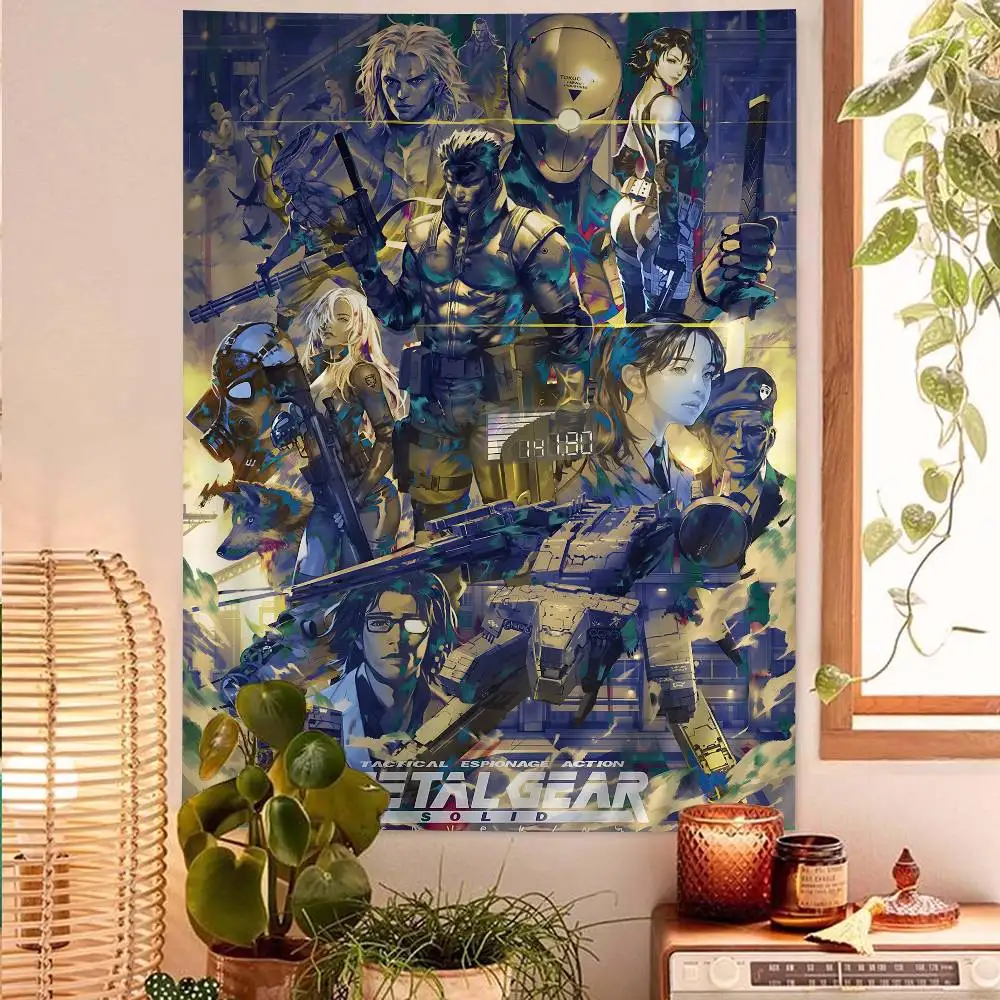 Tapiz de Anime Metal Gear Rising Revengeance, Decoración de Pared con Buda Indio, Tapiz de Pared Bohemio Hippie de Brujería