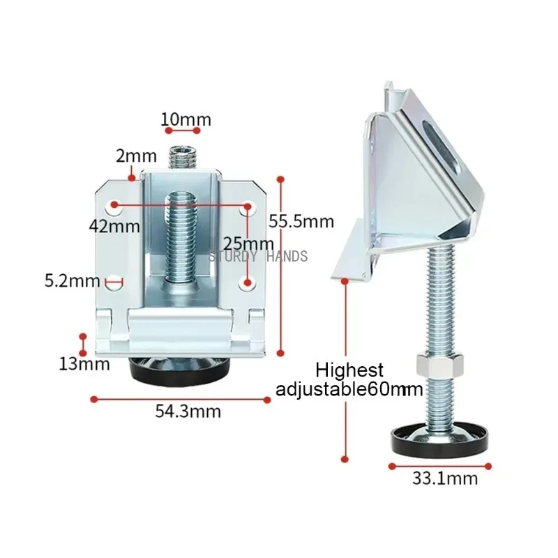 4 pieces of adjustable heavy-duty furniture sofas tables chairs foot support cabinets height leveling hardware accessories