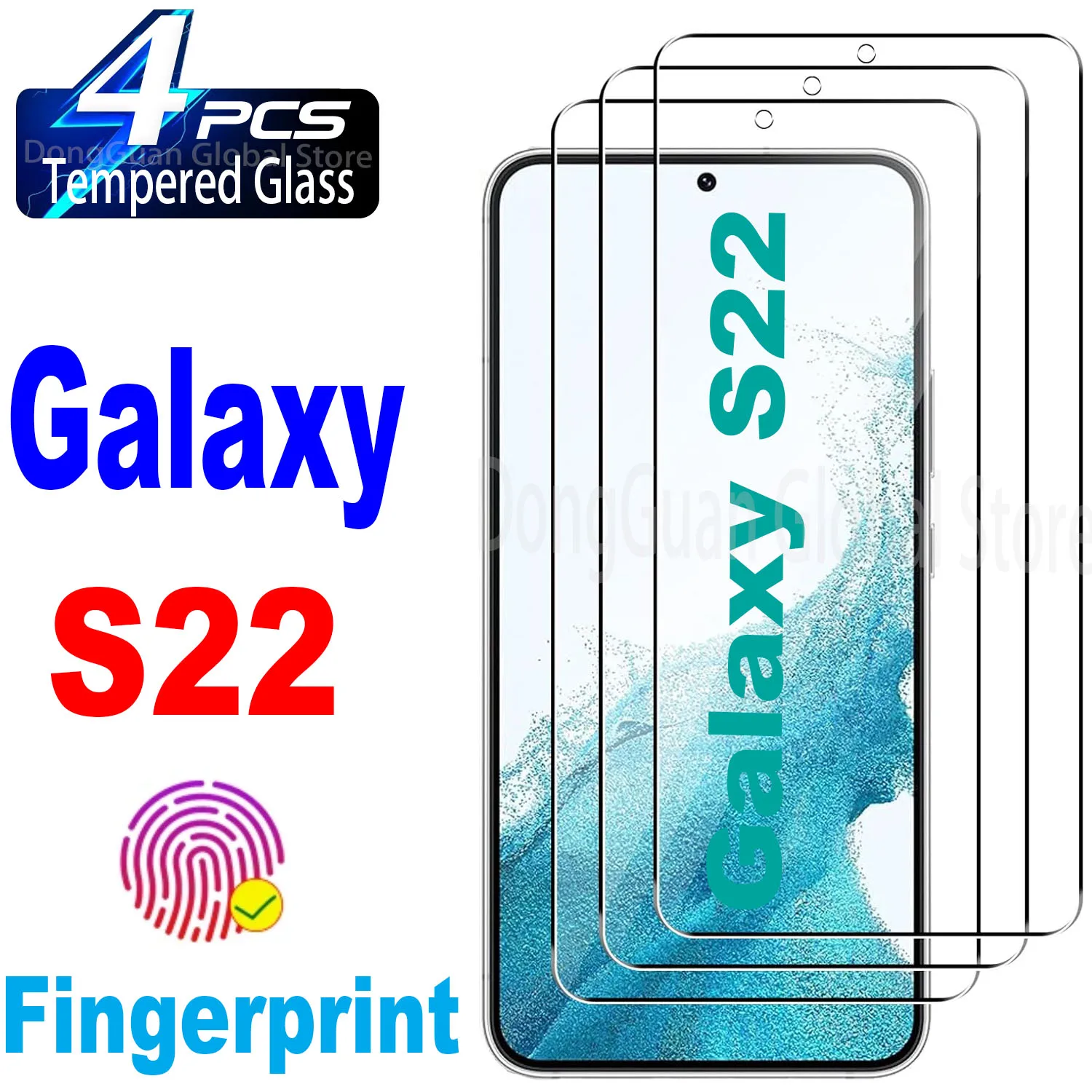 

1/4Pcs 0.2mm Tempered Glass For Samsung Galaxy S22 5G Fingerprint Unlock Screen Protector Glass Film