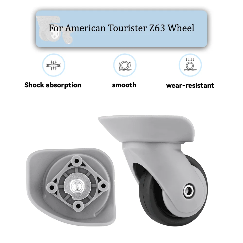 

For American Tourister Z63 Universal Wheel Grey Replacement Suitcase Silent Smooth Shock Absorbing Rotating Accessories Wheels