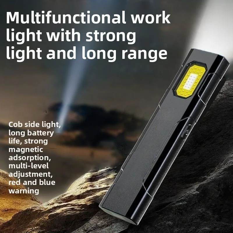 1/2pcs Ultra-Bright Long-Lasting Outdoor Rechargeable Multi-Function Magnetic Work Mini Flashlight Compact Portable Light Source