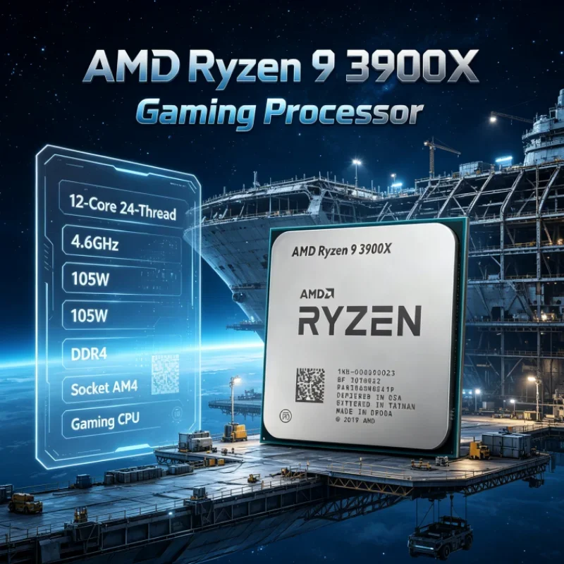 Ryzen 9 3900X AMD R9 3900X 7nm CPU 12-Core 24-Thread 3.8GHz 105W 64M L3 Socket AM4 for Office