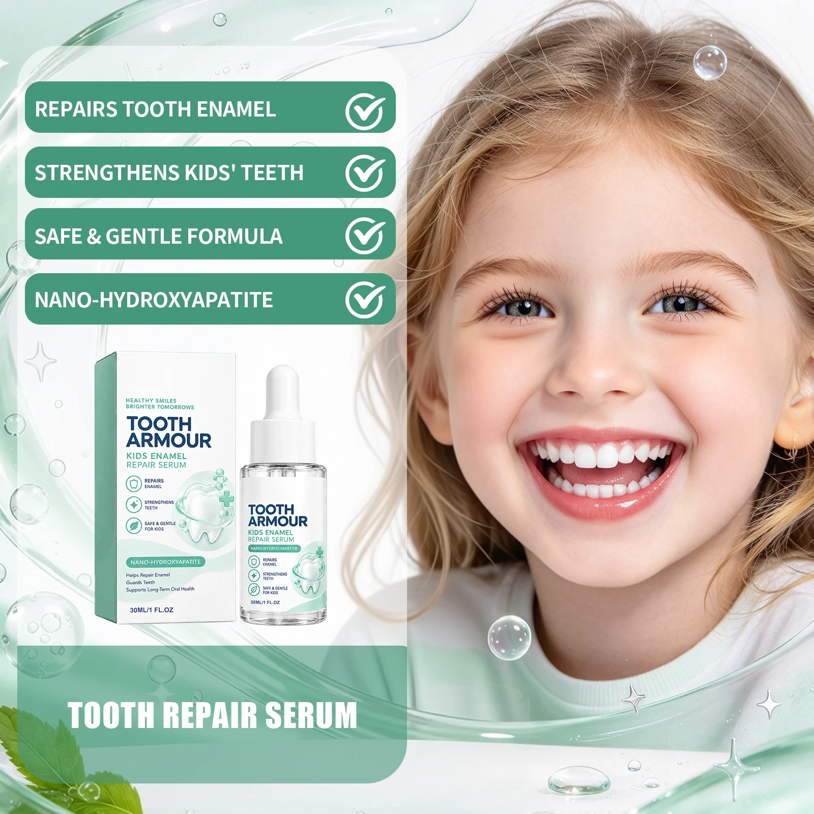 Kids Tooth Enamel Repair Serum Reinforce Weak Tooth Shield Young Teeth Against Daily Oral Erosion Children Dental Care Liquid