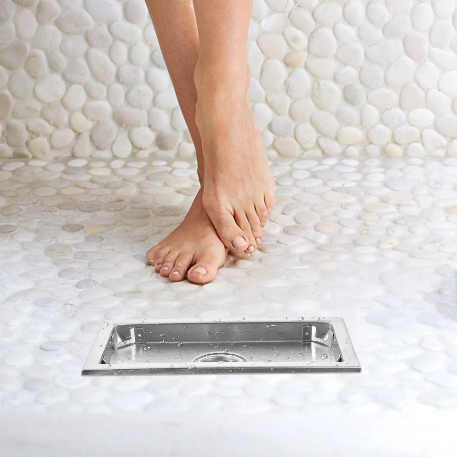 

Линейный душевой трап из нержавеющей стали, прямоугольный, встраиваемый, с защитой от запаха, съемный фильтр для волос для ванной комнаты