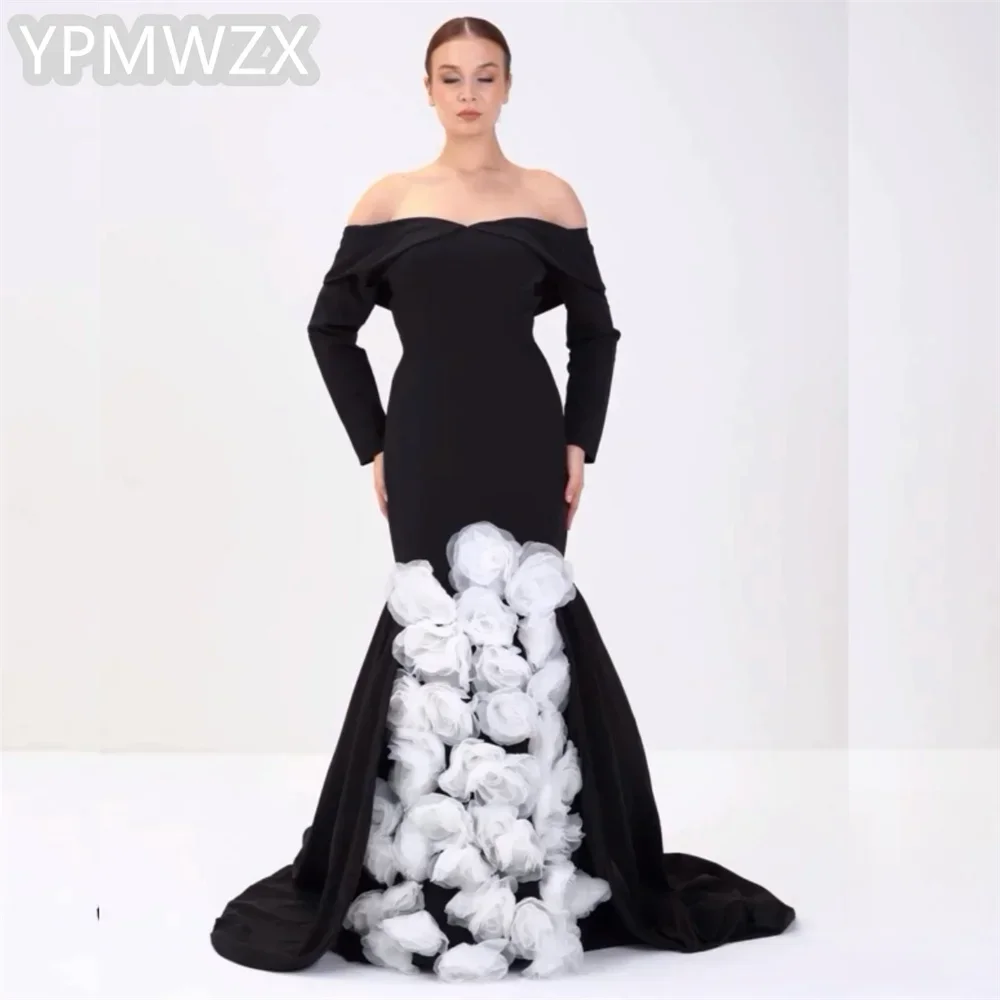 Maßgeschneidertes Ballkleid für den Abend, formelles Kleid, Party-Anlass, YPMWZX, schulterfrei, A-Linie, bodenlange Röcke, maßgeschneidert Dr