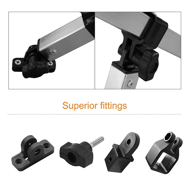 NHCX تركيبات النايلون مركبة بحرية الغطاء العلوي الألومنيوم أنبوب مربع قارب عائم بيميني العلوي #2