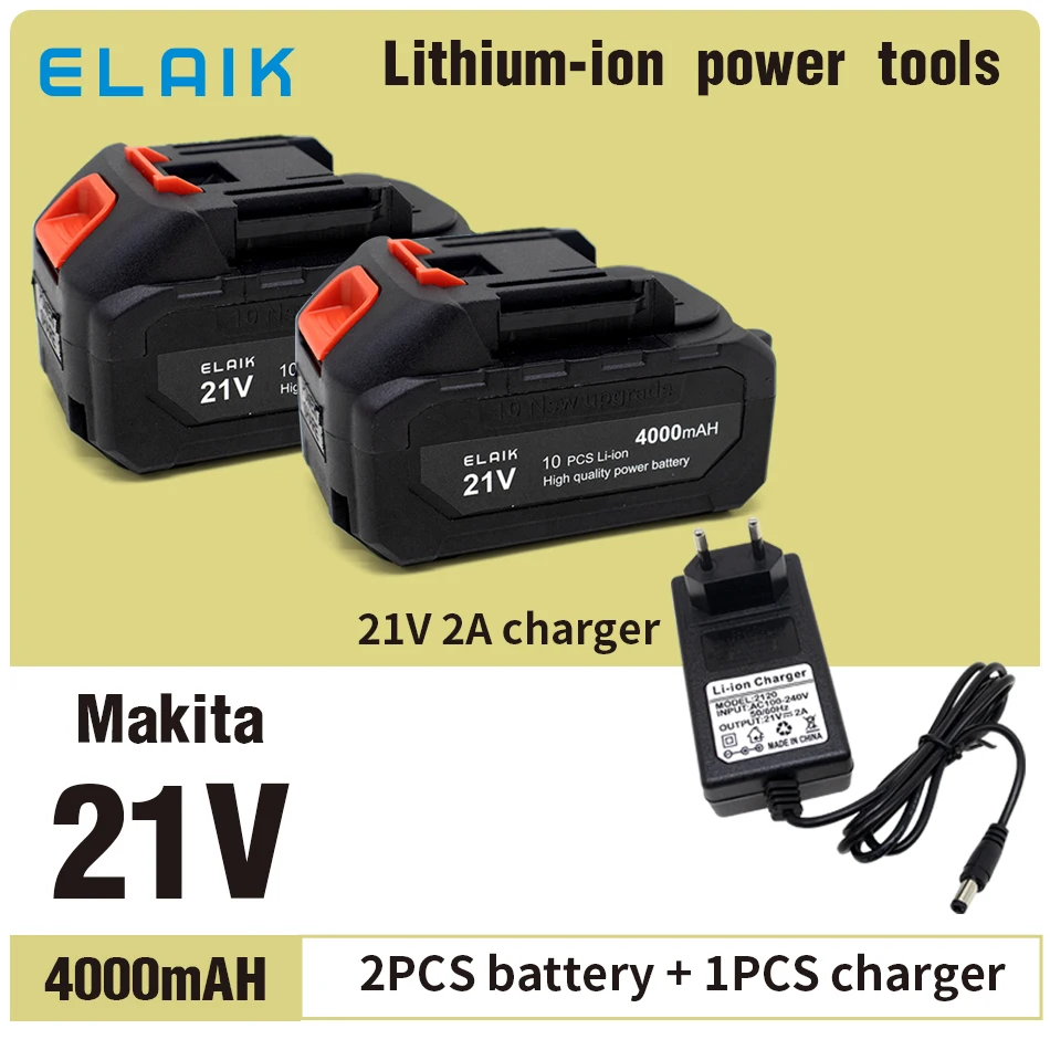 

Suitable for Makita power tools electric screwdriver Electric drill lithium ion battery large capacity 18V21V 4000mAh 4A