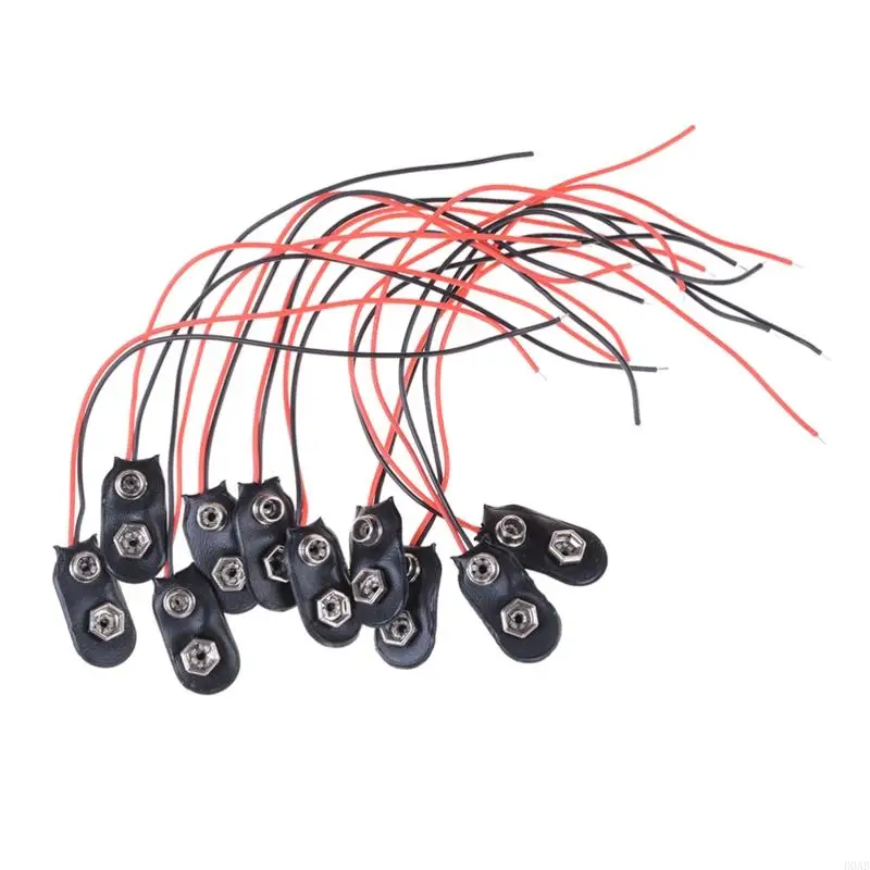 D0AB Conector clip batería 9 V tipo I con cable conductor, paquete 10 para piezas tira LED