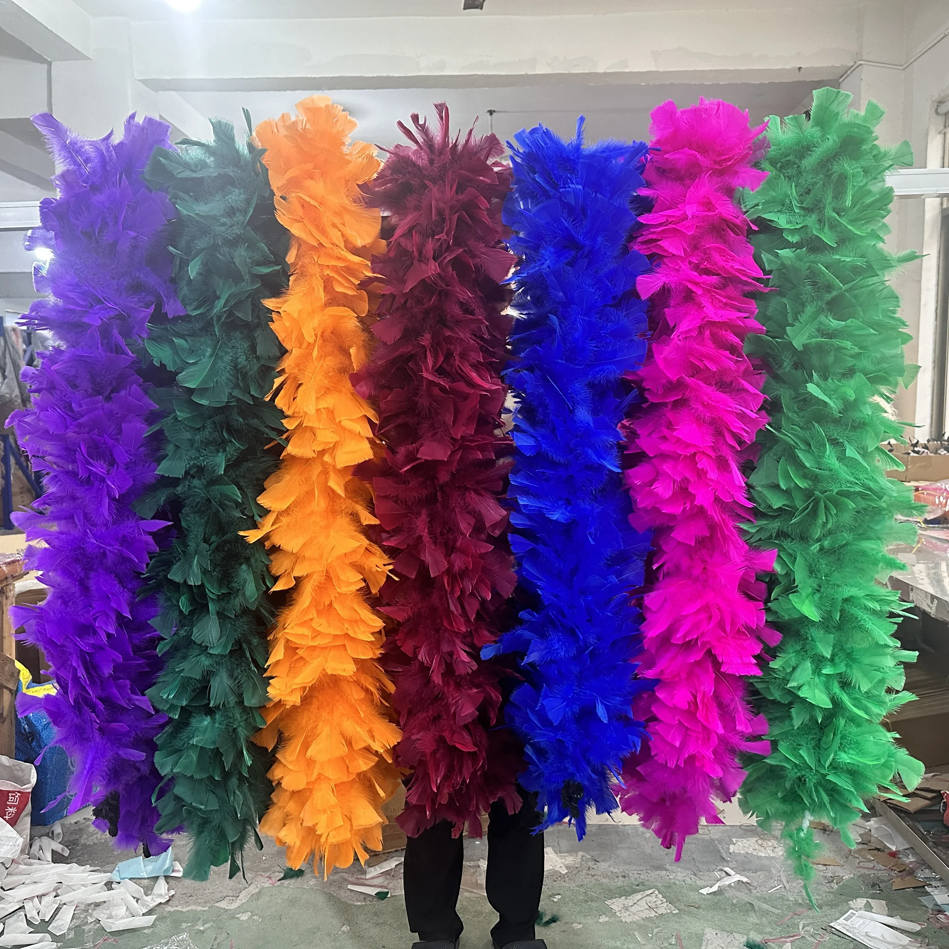 Boa De Plumas De Pavo Real Rosado De 2 M – Bufanda Grande Para Disfraces, Decoración De Bodas Y Ramos, Con Gafas De Corazón Incluidas