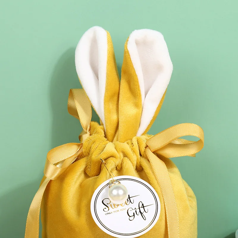 1pc Velvet Easter Bags Cute Bunny Gift Packing Bags Dropshipping Rabbit Chocolate Candy Wedding Birthday Party Decoration 2026