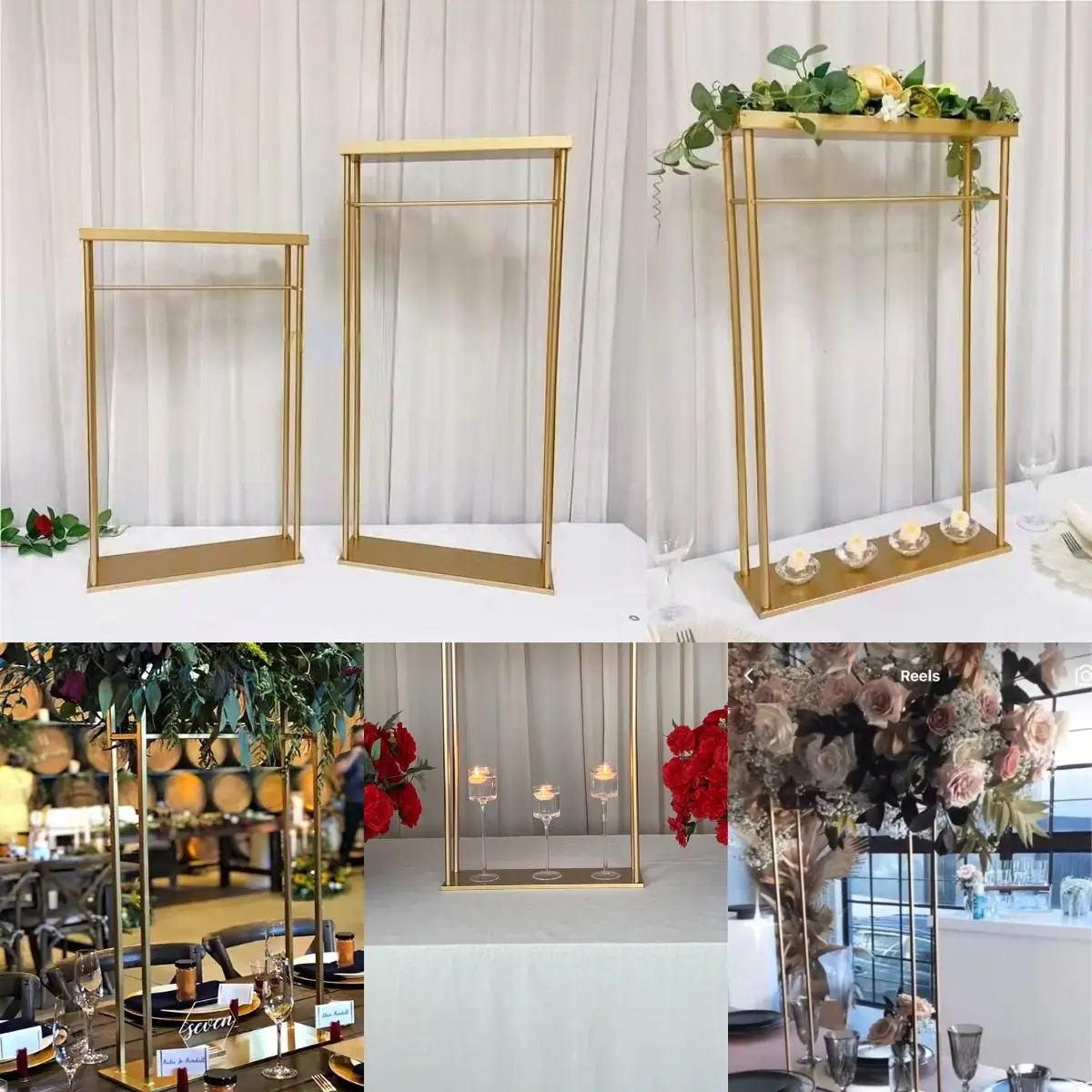 

10pcs Outdoor Lawn Wedding Party Supplies Table Centerpieces Courtyard Aisle Walkway Flower Display Stand Candle Holder Baptism