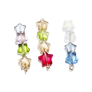 Cinco Pontas Estrela Checa Contas de Vidro para Fazer Jóias, Cor AB, Solto, Espaçador, Hairpin, Handmade, DIY Acessórios, 8mm, 9mm, 30Pcs 11 principais vendas contas tcheca - №9