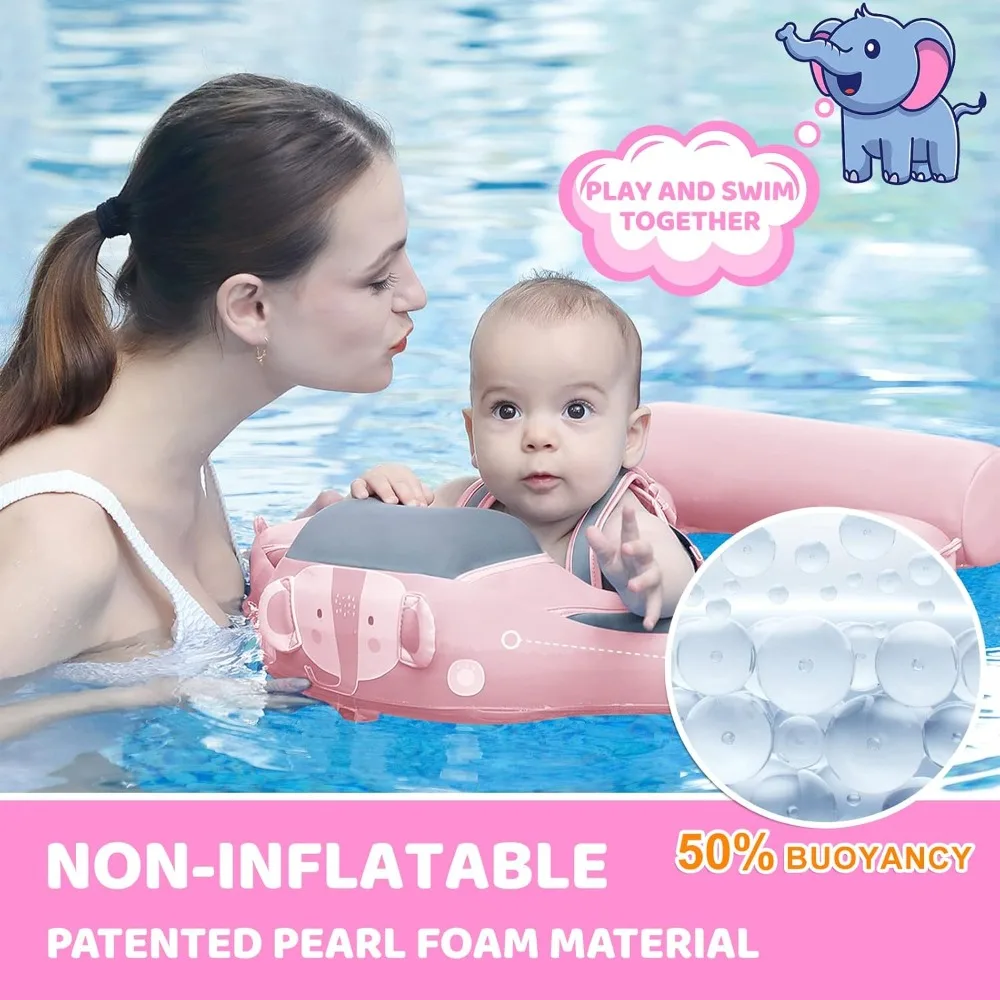 Neueste Mambo baby Baby Schwimm schwimmer mit Baldachin & Schwanz Baby Pool Float nicht aufblasbare Kleinkind Schwimm schwimmer mit haut freundlichen