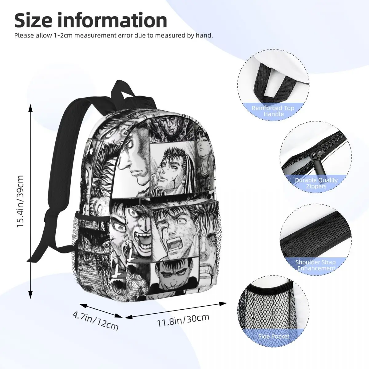 Berserk التضحية علامة شيطان السيف وحقيبة الظهر السحرية رائجة البيع Daypack بنين بنات BookBag حقائب كتف للرجال والنساء حقيبة مدرسية