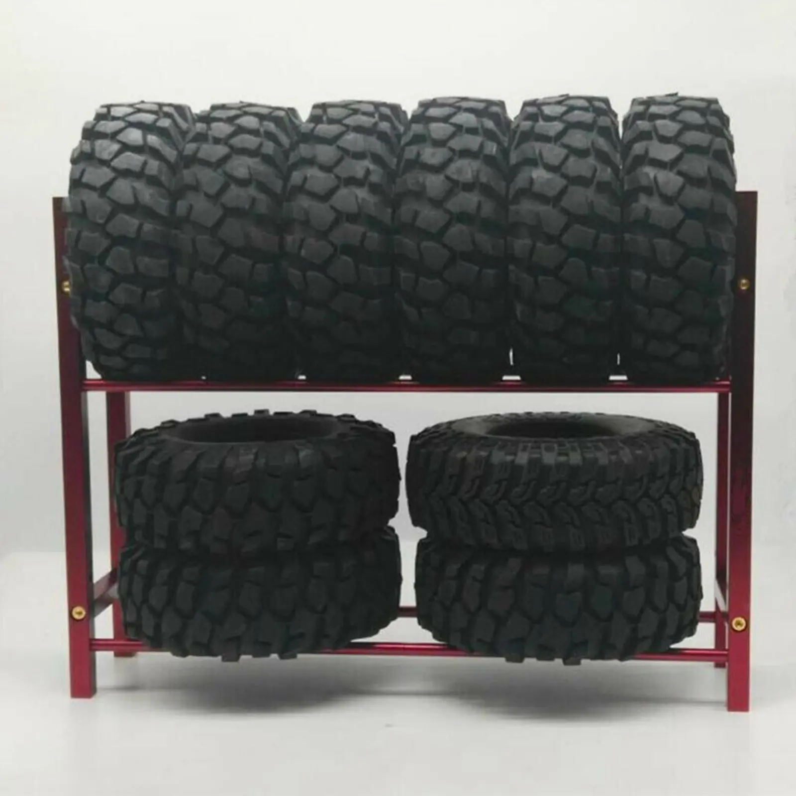 【1/10 Scale Aluminum RC Tire Rack】Metal Wheel Shelf for Drift Truck Buggy – Garage Storage Accessories