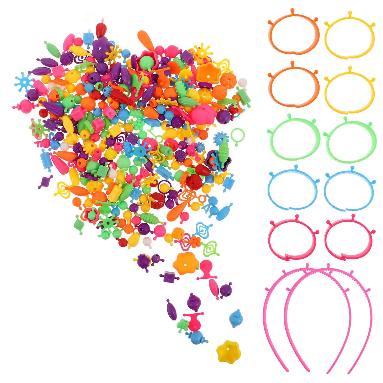 

500Pcs Dit Snap Beads Creative DIY Jewelry Making Set for Kids Educational Bracelet Necklace Craft Kit Reusable Bpa-Free