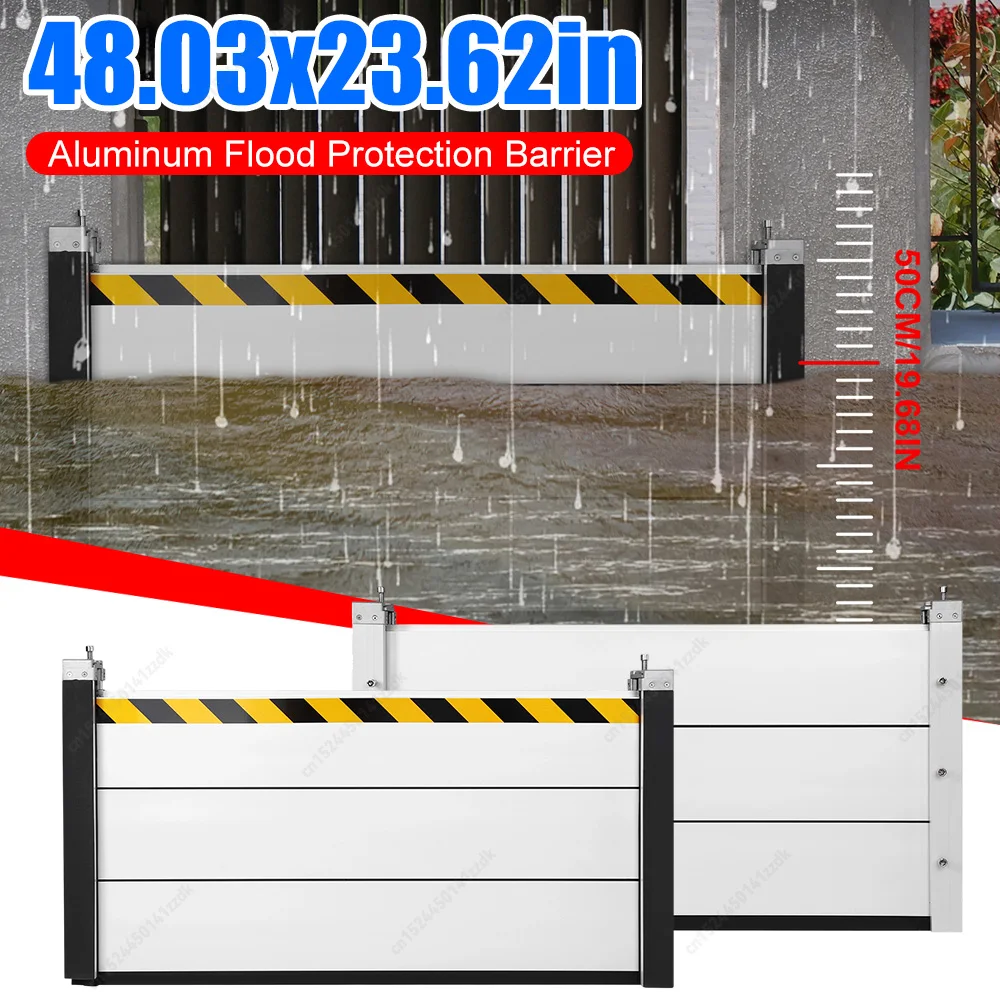 Пластина для борьбы с наводнением из алюминиевого сплава с уплотнением для ворот из нержавеющей стали и перегородкой для мыши для подземного гаража, 8,03x23,62 дюйма, Pro
