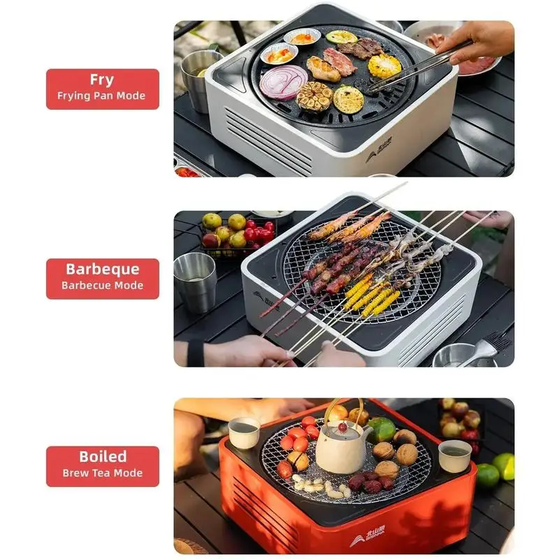 Multifunctional Charcoal BBQ Stove Portable Camping Split Barbecue Grill Indoor Outdoor Supplies