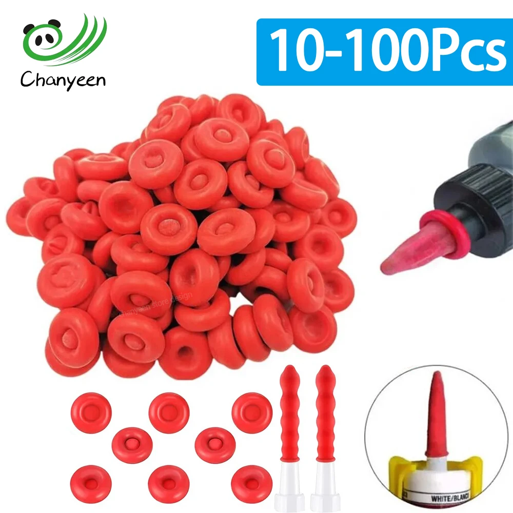 10-100pcs Caulking Gun Nozzles Cap Red Caulk Saving Caulk Saver Tube Covers for Sealing Preserving Finishing Construction Tools