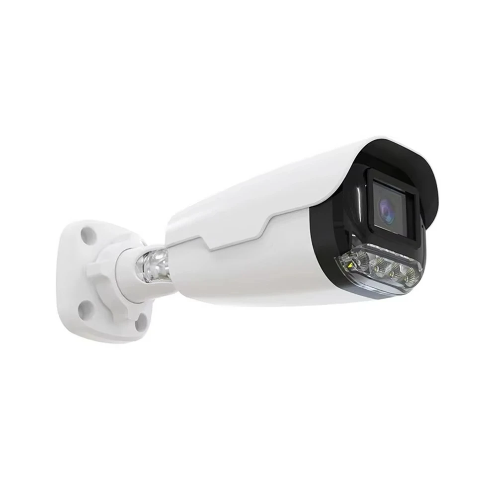 4MP intelligent dual-beam outdoor metal bullet IP POE security camera with CMOS sensor and wide-angle motion detection function
