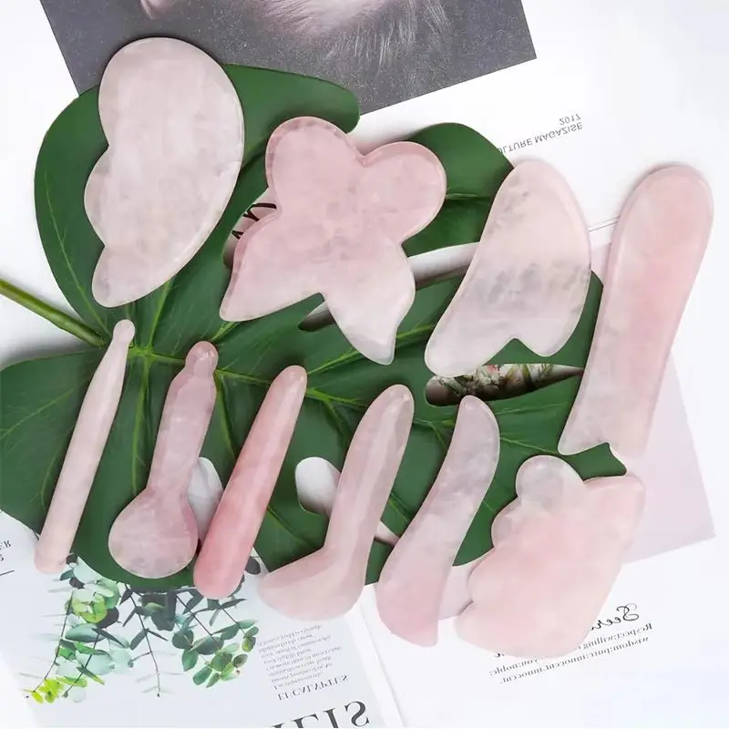 

Натуральный массажер для лица из розового кварца и нефрита Гуаша: инструмент для ухода за кожей, подтяжки и физиотерапии