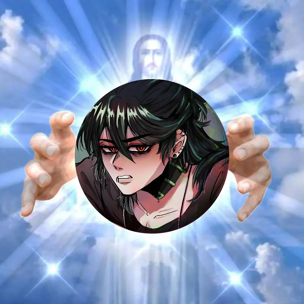 

Game The Kid at The Back S-Sol Laser reflective round badges pins bag clothing decorations collectibles gifts for friends