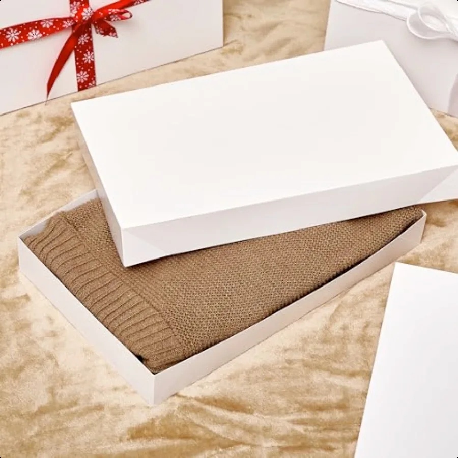 Paquete de 6 cajas de regalo blancas de 14"