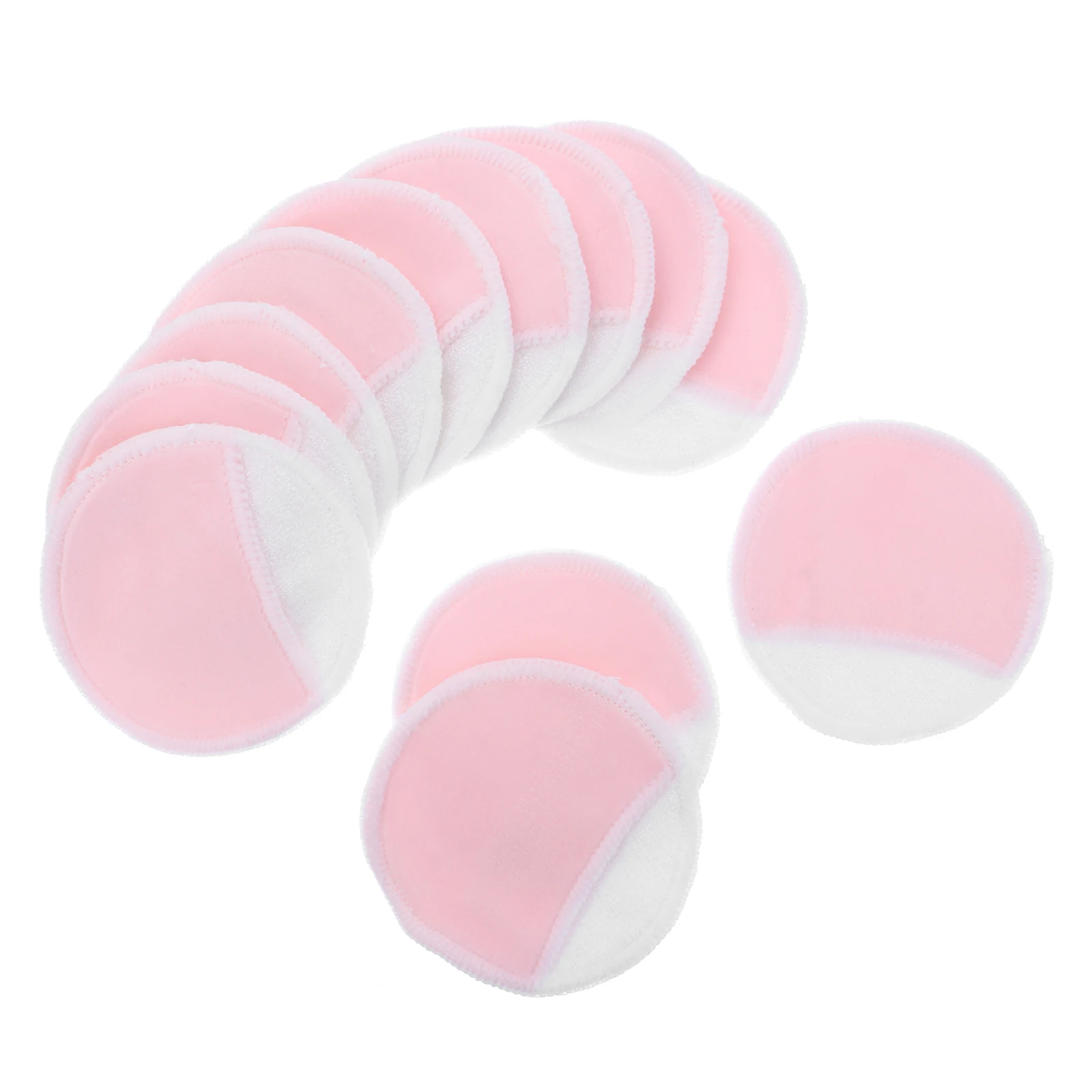 

12 Pcs Makeup Remover Pad Reusable Face Facial Puff Bamboo Fiber Accessories Powder Cleaning Pads