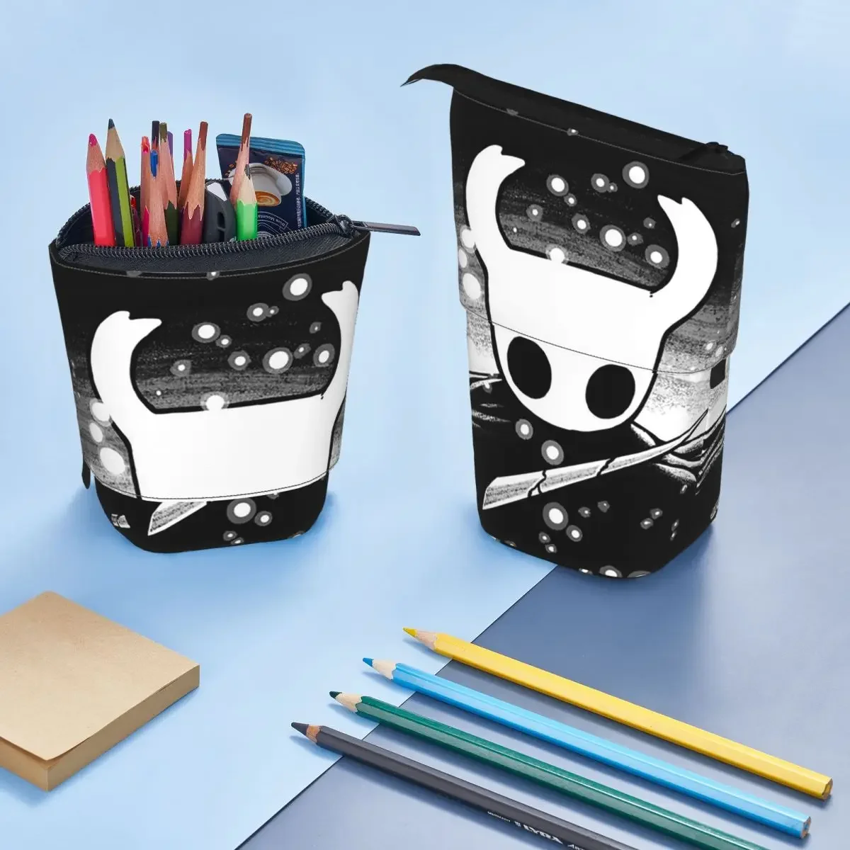 Ghost Knight Hollow Knight Game Reversible Pencil Case for Boys Girls Gifts Pen Box Pencil BagStationery Supplies Pen Holder Bag