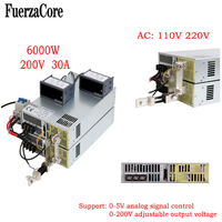 200V power supply 6000W High Power SMPS 0-200V Adjustable 0-5V Analog Signal PLC Control PWM 200VDC LED Battery Motor Solar use